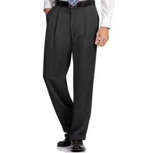 Michael Kors Black Wool Pleated Dress Pants 42 R